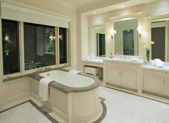 lady gaga`s rented house $25,000 per month soaker tub grey and white luxurious bathroom