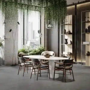 3D render of green office cafe